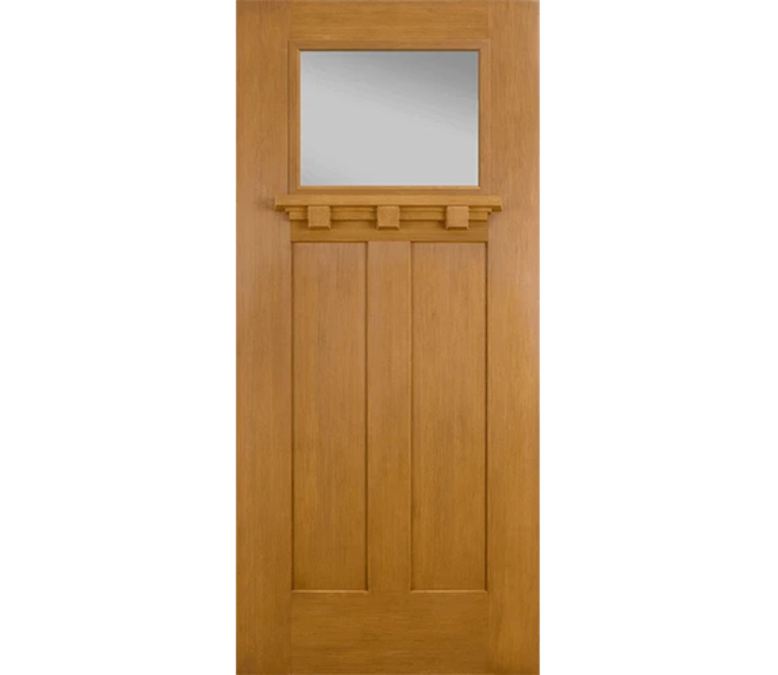 Crystal Lake Craftsman Light Fiberglass Entry Door