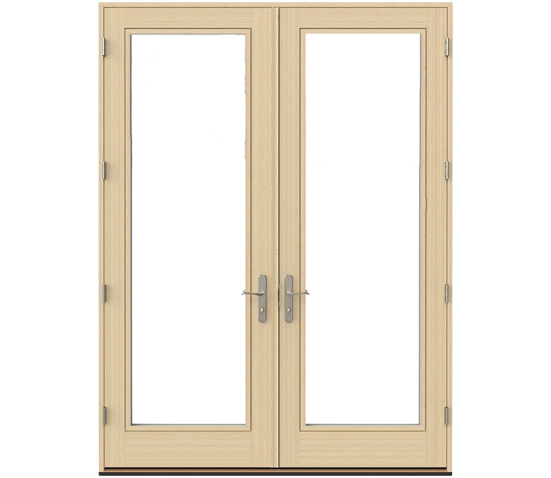 Crystal Lake Pella Lifestyle Series Wood Double Hinged Patio Doors